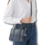 The Denim-Printed Leather Mini Tote Bag